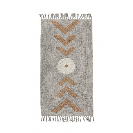 madam stoltz tapis chambre moelleux coton gris motif geometrique