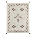 madam stoltz tapis moelleux tufte blanc motif marron brun