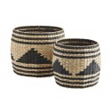 Paniers jonc de mer motif Madam Stoltz set de 2