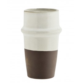madam stoltz goblet a cafe gres bicolore marron blanc poterie