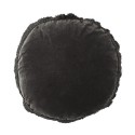 Coussin rond gris velours franges Madam Stoltz