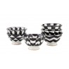 madams stoltz set de 6 bols graphiques noir blanc gres