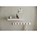 portemanteau mural blanc bois metal dore laiton chic nordal