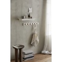 portemanteau mural blanc bois metal dore laiton chic nordal