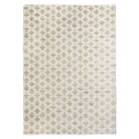 madam stoltz grand tapis jonc de mer coton motif blanc 180 x 270