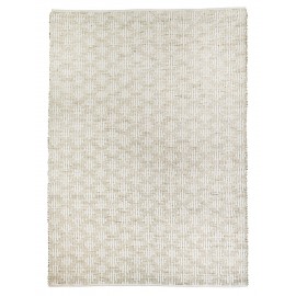 madam stoltz grand tapis jonc de mer coton motif blanc 180 x 270