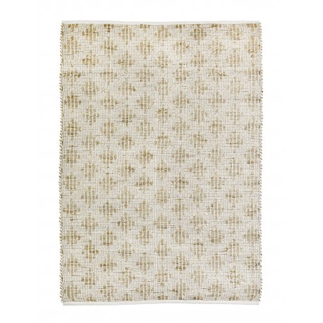 madam stoltz tapis jonc de mer coton blanc nature motif 120 x 180 cm