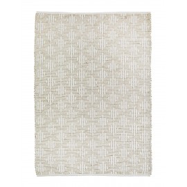 madam stoltz tapis jonc de mer coton blanc nature motif 120 x 180 cm