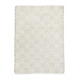 madam stoltz tapis jonc de mer motif tisse blanc naturel 120 x 180 cm