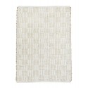 madam stoltz grand tapis jonc de mer coton imprime blanc nature