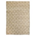 madam stoltz grand tapis jonc de mer coton imprime blanc nature