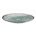 madam stoltz assiette plate gres bleu turquoise artisanale