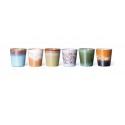 hk living set de 6 mugs gobelets a cafe multicolores colores phoenix