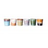hk living set de 6 mugs gobelets a cafe multicolores colores phoenix