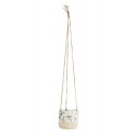 madam stoltz cache pot suspendu gres beige motif corde jute