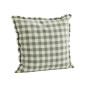 housse coussin coton delave carreaux vichy vert clair jade franges