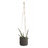 cache pot suspendu gres noir poterie artisanale jute madam stoltz