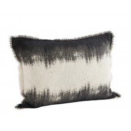 madam stoltz grand coussin coton tie dye noir blanc coton delave