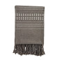 madam stoltz plaid coton recycle gris taupe rayures franges