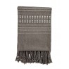 madam stoltz plaid coton recycle gris taupe rayures franges