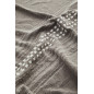 madam stoltz plaid coton recycle gris taupe rayures franges