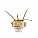 madam stoltz cache pot visage multicolore masque rigolo gres