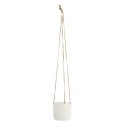 madam stoltz porte plante suspendu gres blanc cache pot