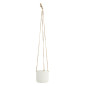 madam stoltz porte plante suspendu gres blanc cache pot