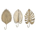 bloomingville patere forme de feuille metal dore laiton set de 3