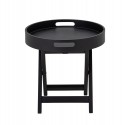 bloomingville petite table d appoint ronde noir bois d hevea pliable