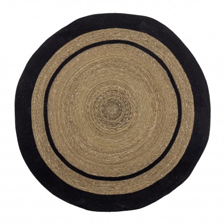 Tapis rond jonc de mer - Noir Naturel - 150