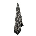 plaid fleuri noir blanc coton recycle bloomingville mali