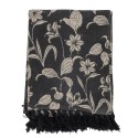 plaid fleuri noir blanc coton recycle bloomingville mali