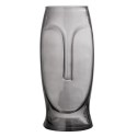 bloomingville vase verre fume gris visage masque ditta