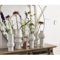 Vase en argile design blanc mat HK Living