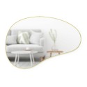 umbra miroir mural organique cadre metal laiton dore hubba pebble