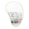 umbra miroir mural organique cadre metal laiton dore hubba pebble