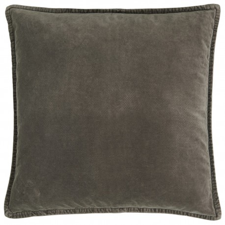 housse de coussin velours gris taupe carré ib laursen 50 x 50 cm