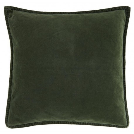 ib laursen housse de coussin carree velours vert fonce 6230-55