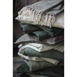 ib laursen housse de coussin carree velours vert fonce 6230-55