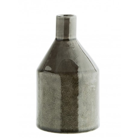 Petit vase bouteille originale grès gris vert Madam Stoltz