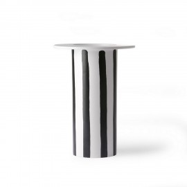 Vase design droit rayures HK Living noir blanc