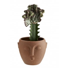 madam stoltz cache pot visage gres terracotta mat
