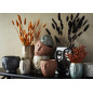 madam stoltz cache pot visage gres terracotta mat