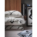 Coussin coton poil long noir blanc HK Living