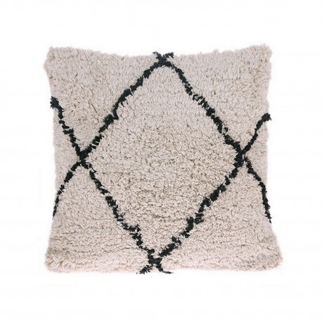 hk living coussin style berbere coton motif losange noir blanc tku2065