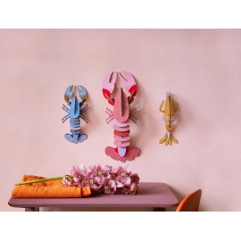 grand homard xl decoration murale carton rose studio roof deluxe