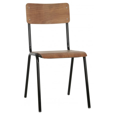 Chaise d'écolier vintage bois métal IB Lursen School
