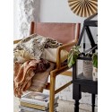 bloomingville plaid coton recycle brun marron rayures franges katrin