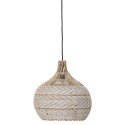 suspension ronde cloche canne tresse blanc naturel bloomingville christa